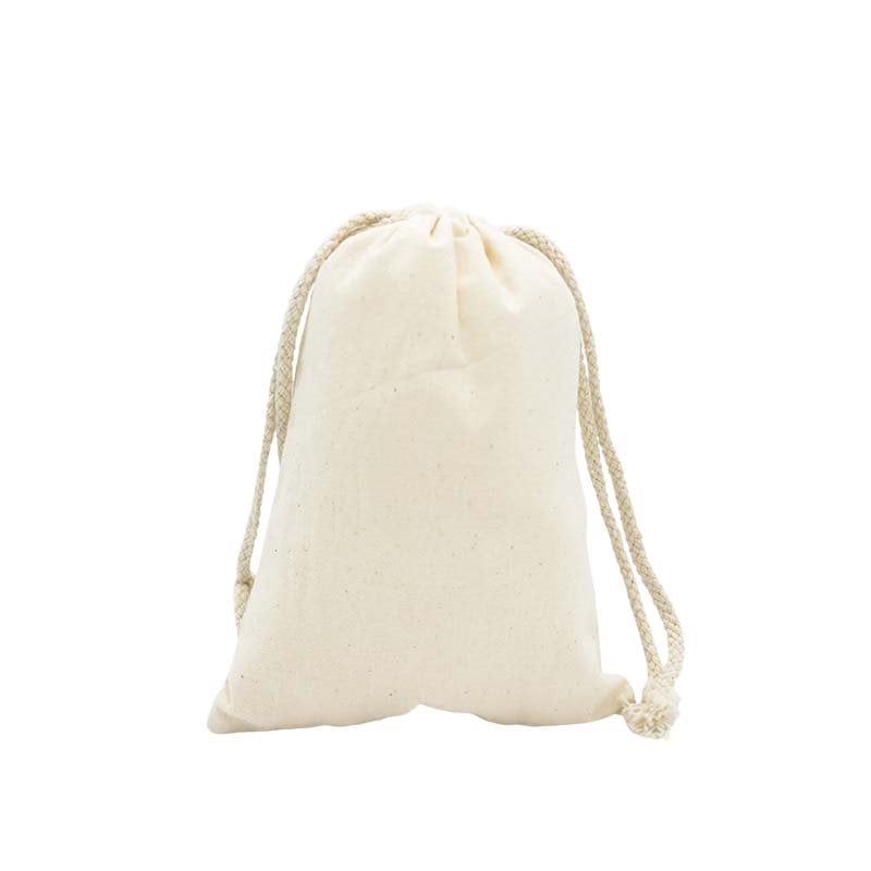 Picture of Small Natural Calico Bags with Drawstrings size 150mmx210mm