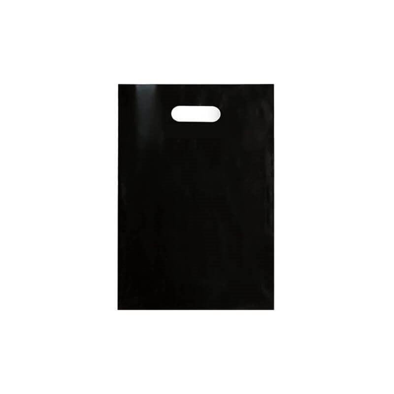 Small Plastic Carry Bags 200x300mm Black - 100pcs