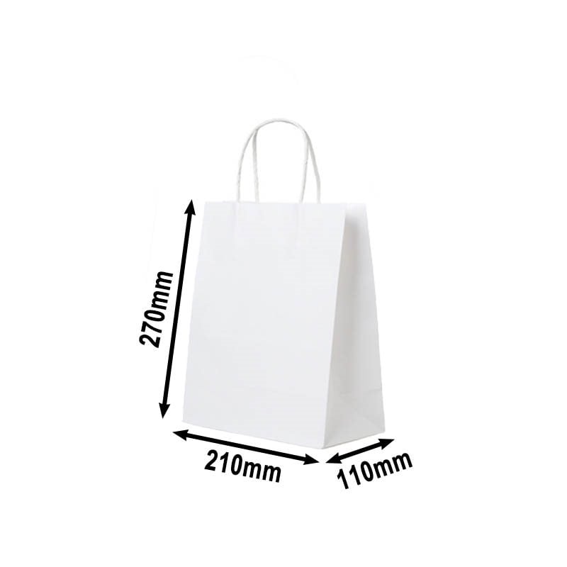 50pcs White Paper Carry Bags 210x270mm | Sku Name