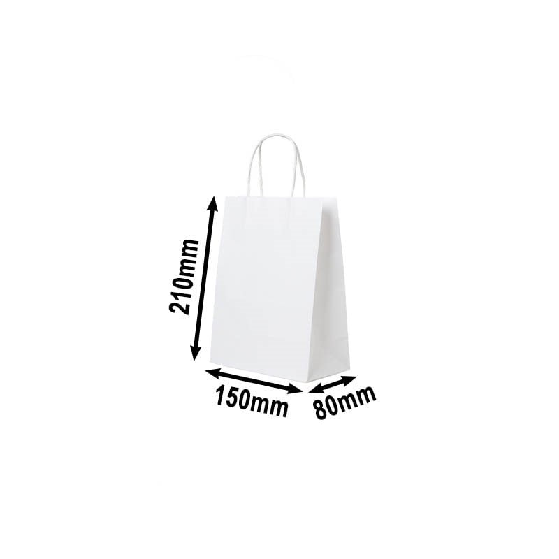 50pcs Mini White Paper Carry Bags 150x210mm | Sku Name