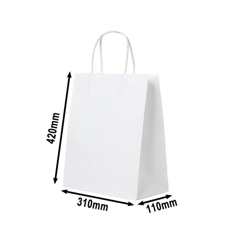 50pcs Large White Paper Carry Bags 310x420mm | Sku Name