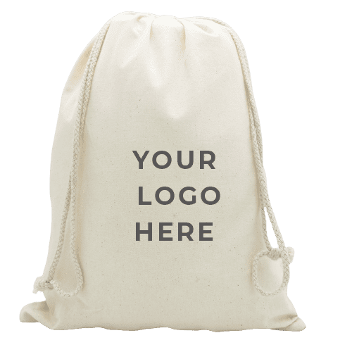 Custom Printed Large Calico Drawstring Bags 500 600mm MOQ 100