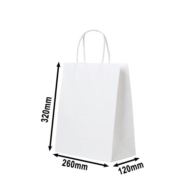 50pcs White Paper Carry Bags 260x320mm A4 Size | Sku Name