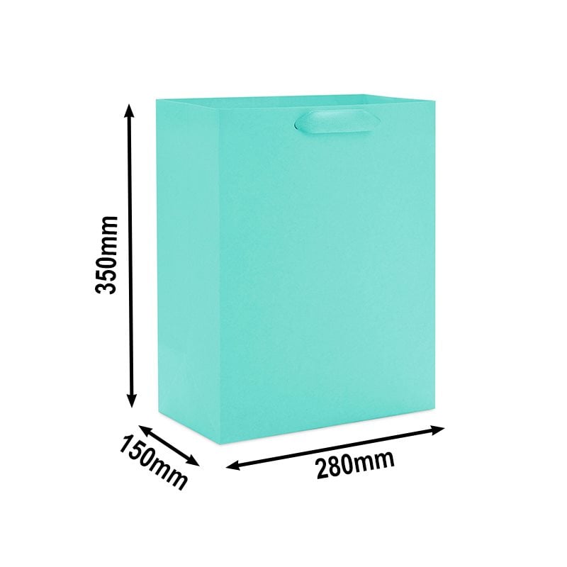 50pcs Matt Light Blue Laminated Paper Bags 280x150x350mm | Sku Name