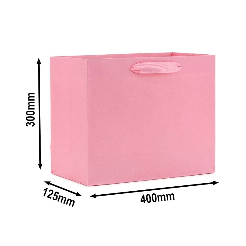 50pcs Matt Pink Laminated Paper Bags 400x125x300mm | Sku Name