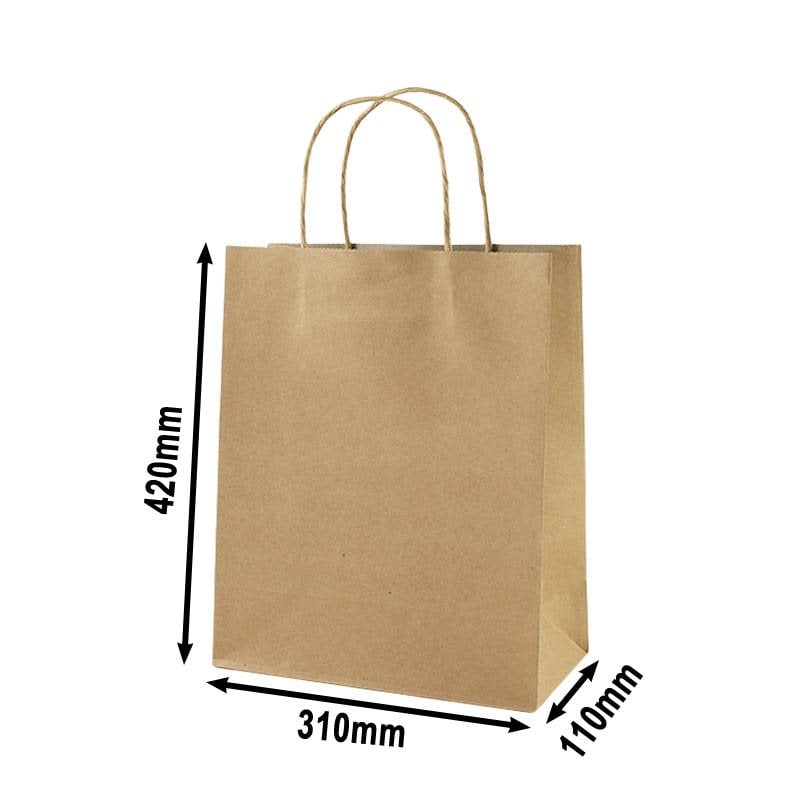 50pcs Large Brown Paper Carry Bags 310x420mm | Sku Name