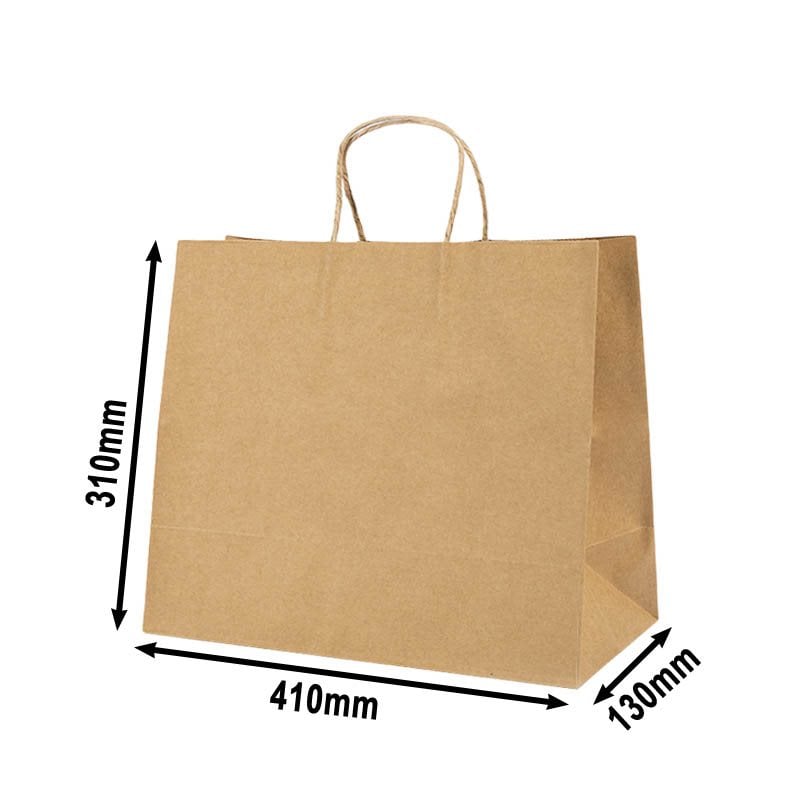 50pcs Large Brown Paper Carry Bags 410x310mm | Sku Name
