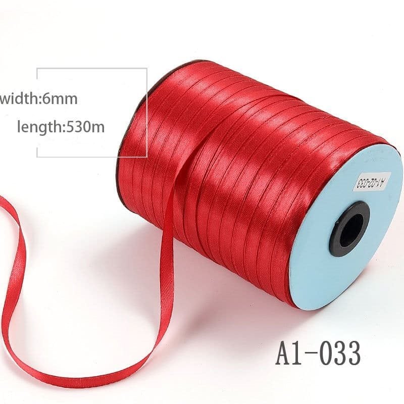 6mmx530M Red Single Sided Satin Ribbon | Sku Name