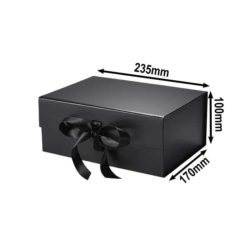 A5 Magnetic Gift Boxes with Ribbon Black 235x170x100mm - 25pcs | Sku Name