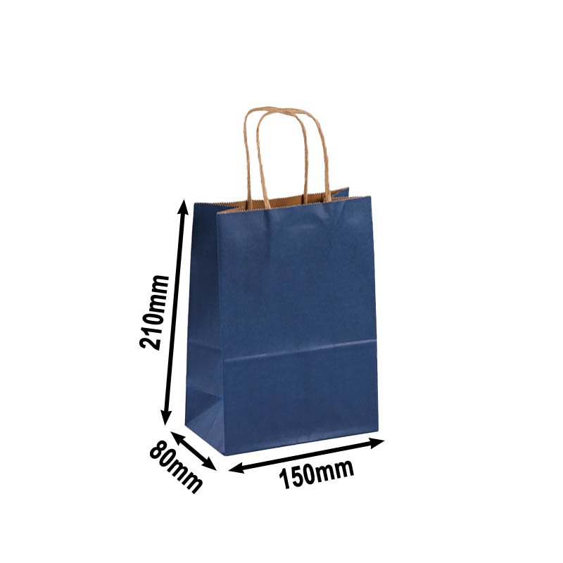 300pcs Navy Blue Paper Carry Bags 3 Sizes 3073