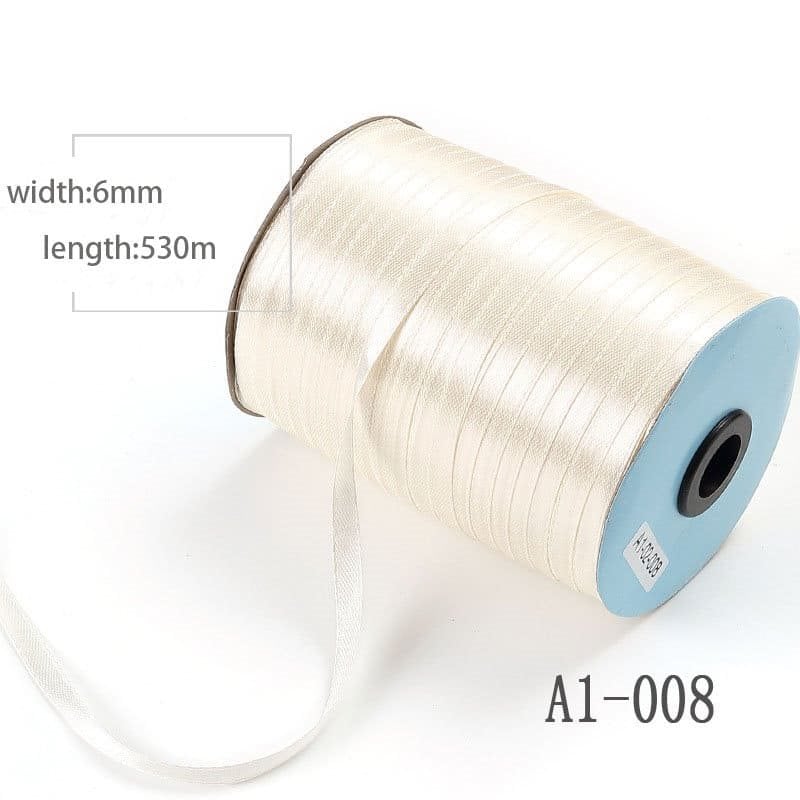 6mmx530M Off White Single Sided Satin Ribbon | Sku Name