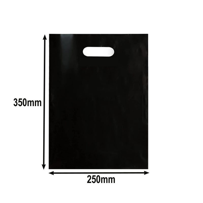 Black plastic discount bags with handles