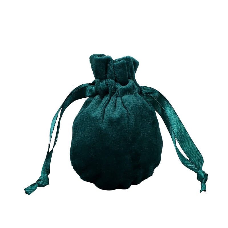 50pcs Dark Green Luxury Felt Velvet Drawstring Pouches 80x100mm