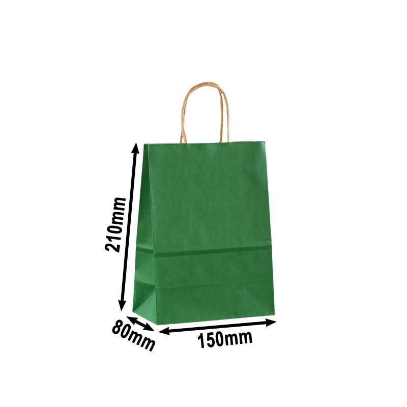 50pcs Mini Dark Green Paper Carry Bags 150x210mm | Sku Name