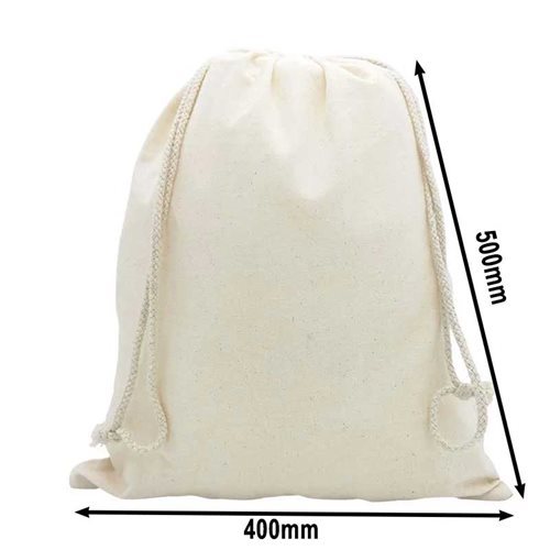 50pcs Large Calico Drawstring Bags 400×500mm