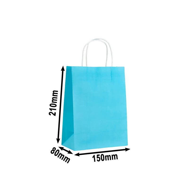 50pcs Mini Light Blue Paper Carry Bags 150x210mm | Sku Name