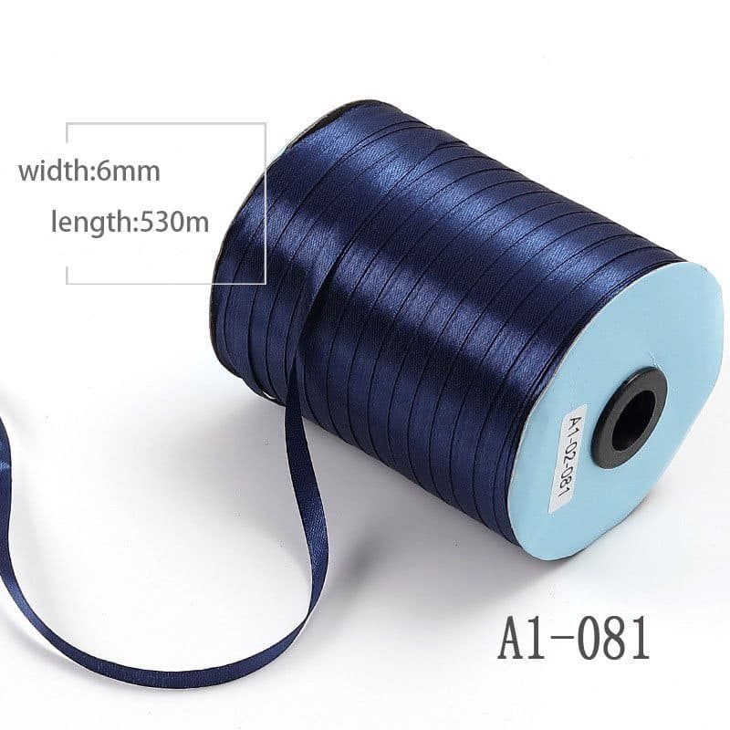 6mmx530M Dark Blue Single Sided Satin Ribbon | Sku Name