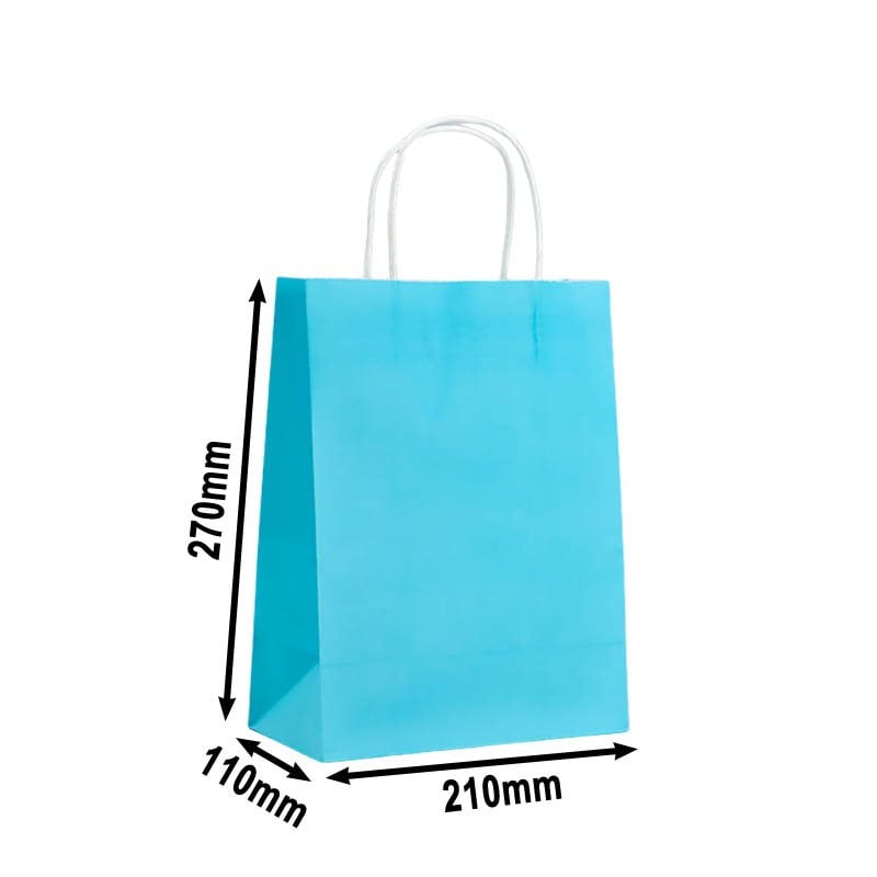 50pcs Small Light Blue Paper Carry Bags 210x270mm | Sku Name
