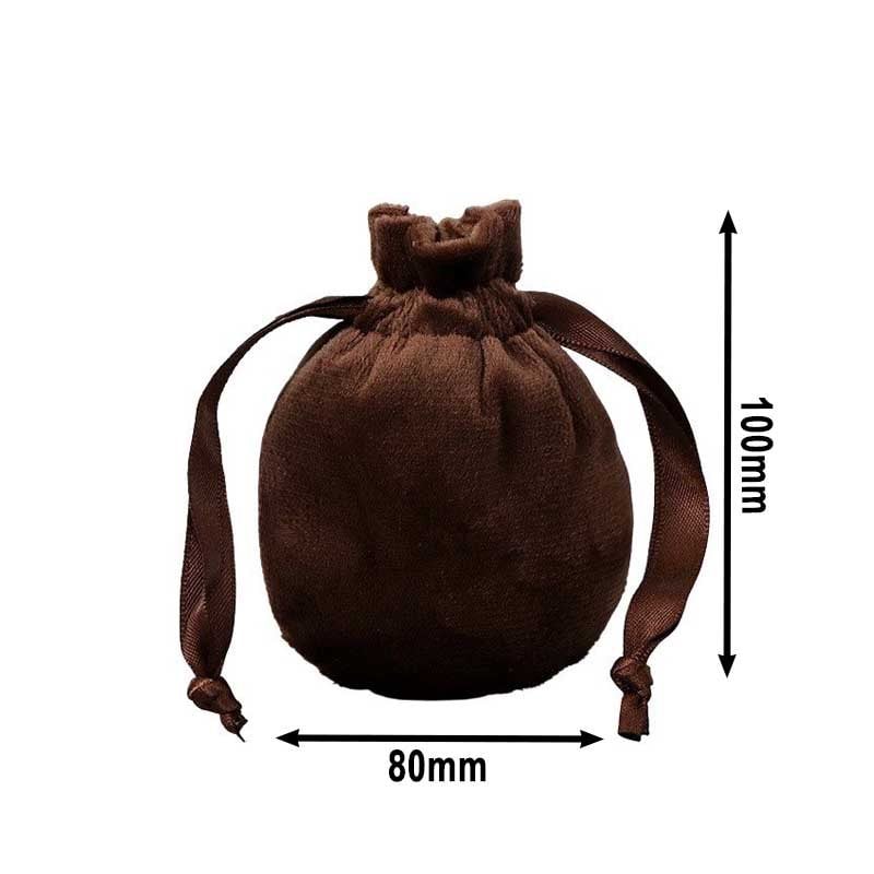 50pcs Dark Brown Luxury Felt Velvet Gift Bags 80x100mm | Sku Name