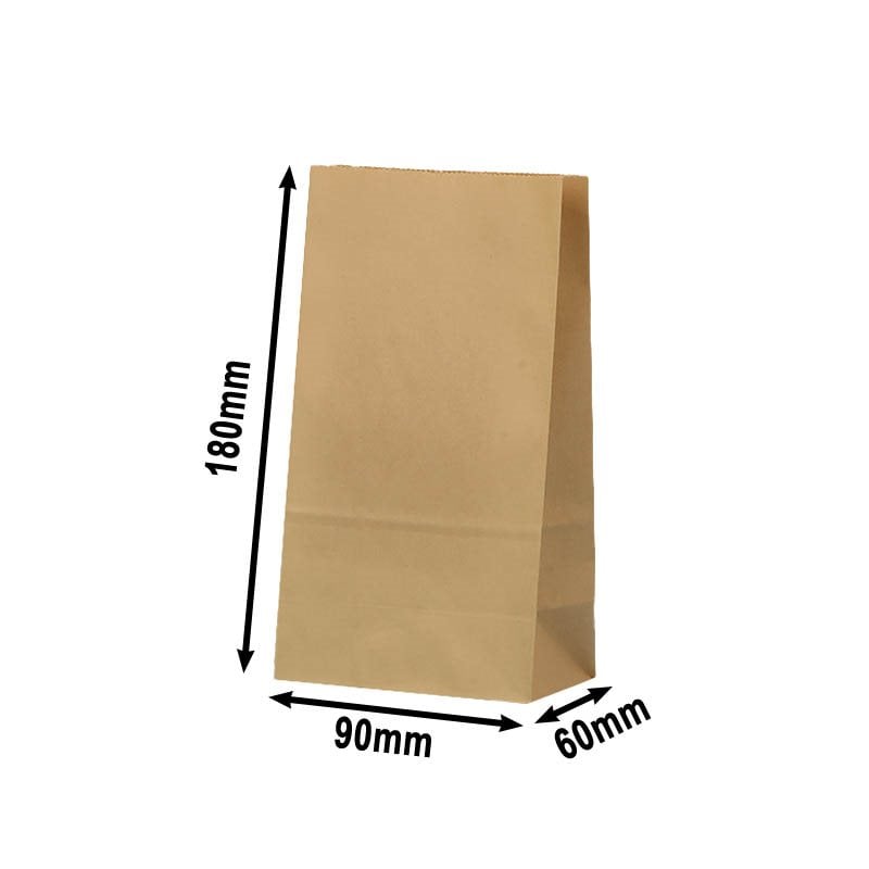 100pcs Small Brown Paper Gift Bags No Handles 90x180x60mm | Sku Name